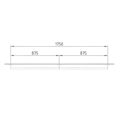 HEWI Special Length 175cm Full Bath Support Rail - Stainless Steel